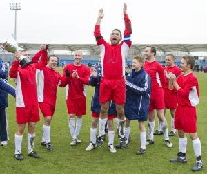 Gavin Blyth Memorial Cup Feb 19 2011 celebrating the win Coronation st 4 -1 sm.jpg